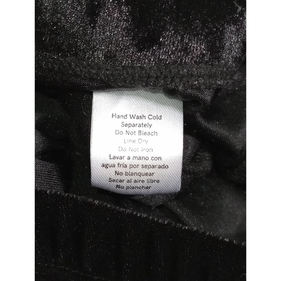 RHINESTONES VENUS Velvet Leggings Black Velour diamond pants - Picture 6 of 7